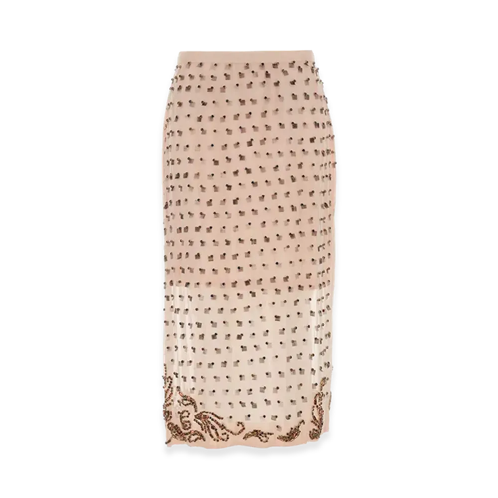 DRIES VAN NOTEN Women's Viscose Sokna Skirt "Pastel Pink"
