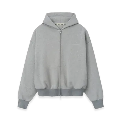 FEAR OF GOD ESSENTIALS Signature Classic Full Zip Hoodie "Concrete Heather"