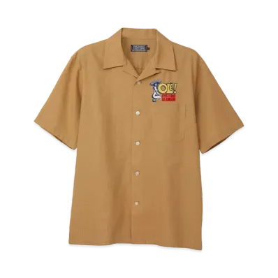 HYSTERIC GLAMOUR Hysteric OLE Embroidery Open Collar Shirt "Beige"