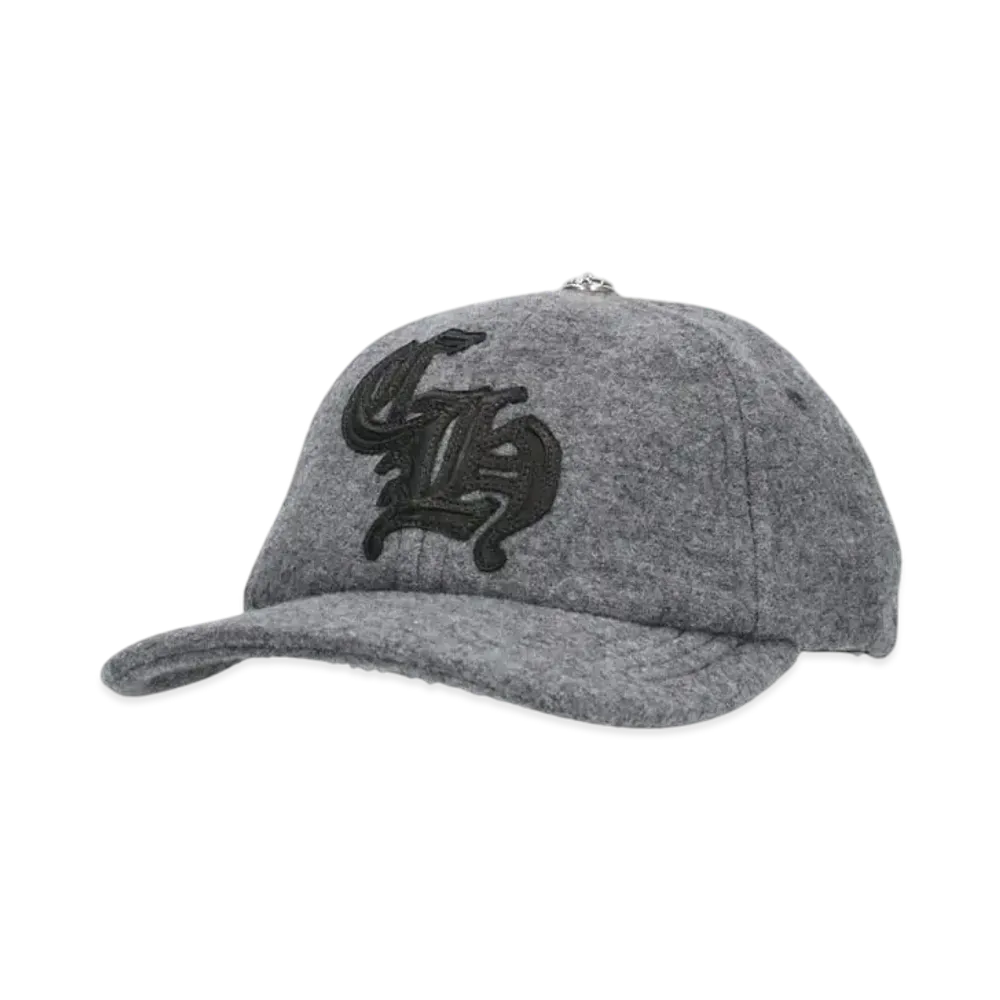 Chrome Hearts CH Logo Leather Patch Wool Baseball Cap "Gray"