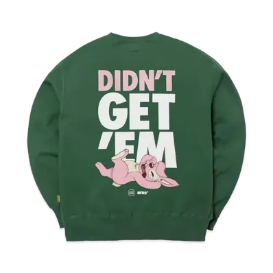 SNKRDUNK collaboration with #FR2 DIDN'T GET'EM Crew Sweat "Green"
