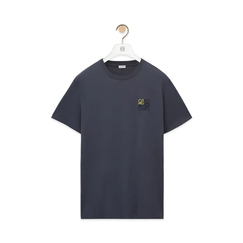 LOEWE Men's Anagram T-shirt In Cotton "Onyx Blue"