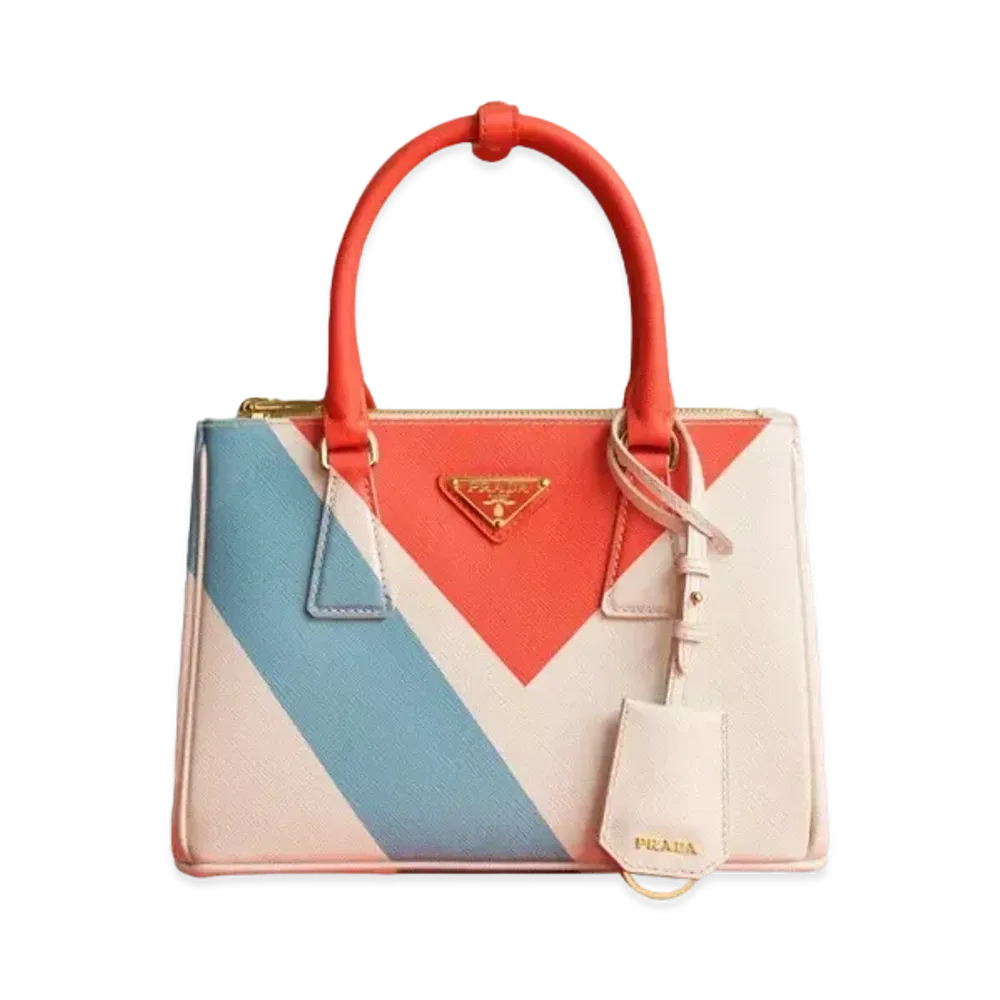 PRADA Galleria Saffiano Special Edition Small Bag "White/Orange"