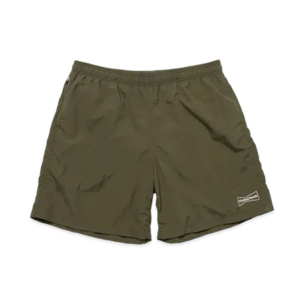 Wasted Youth Swim Shorts "Olive Drab" / VERDY
