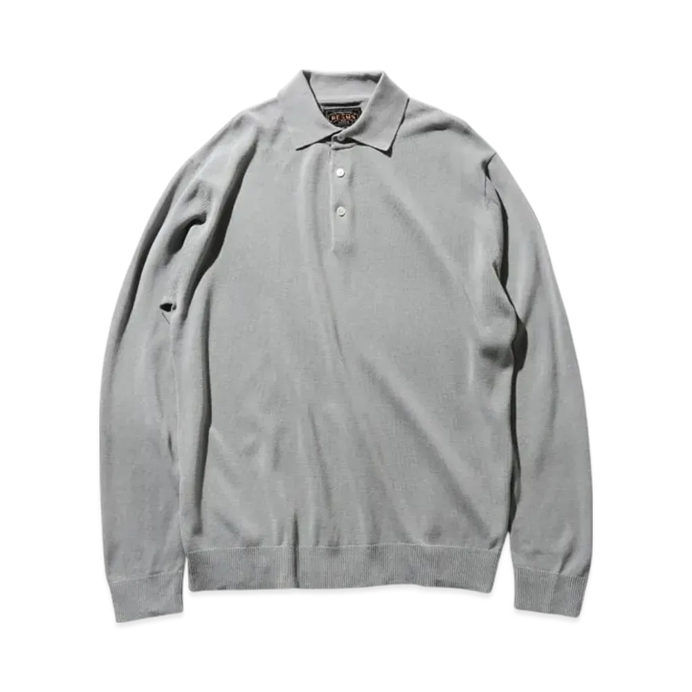 BEAMS Knit Polo 12G "IceBlue"