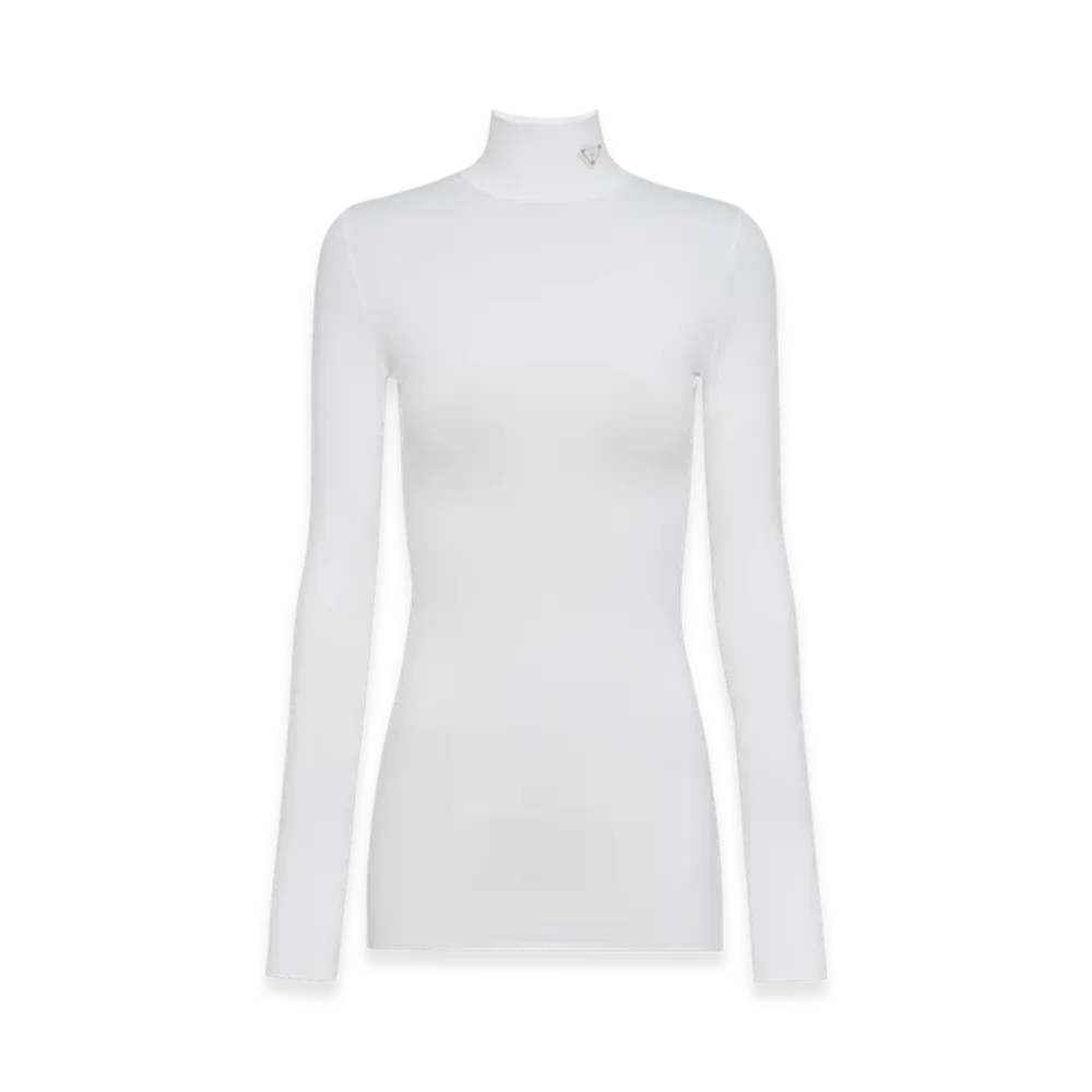 PRADA Women's Jersey Turtleneck Top "White"