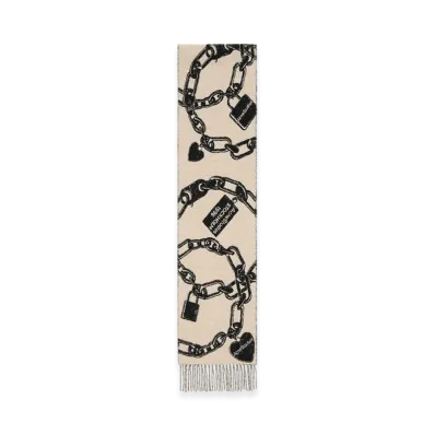 Acne Studios Fringed Wool Scarf "Beige/Black"