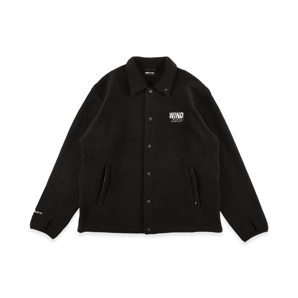 WIND AND SEA Polartec Thermal Boa Fleece Coach Jacket "Black"