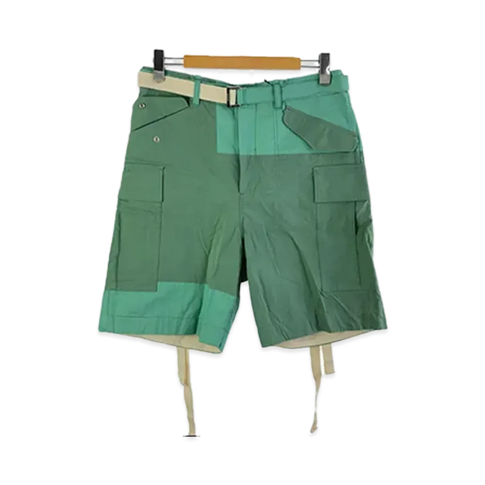 sacai 21SS Cotton Nylon Oxford Short "Green"