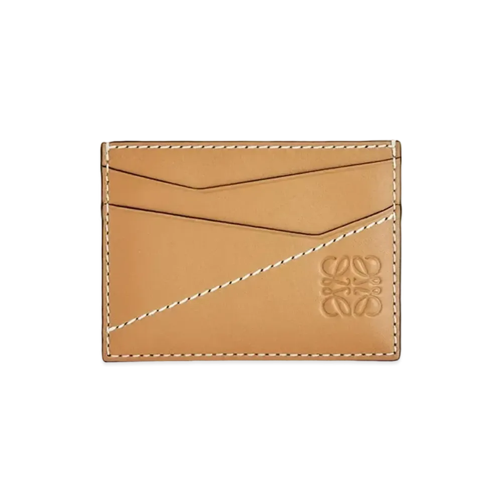LOEWE Puzzle Stitches Plain Cardholder In Smooth Calfskin "Light Caramel"