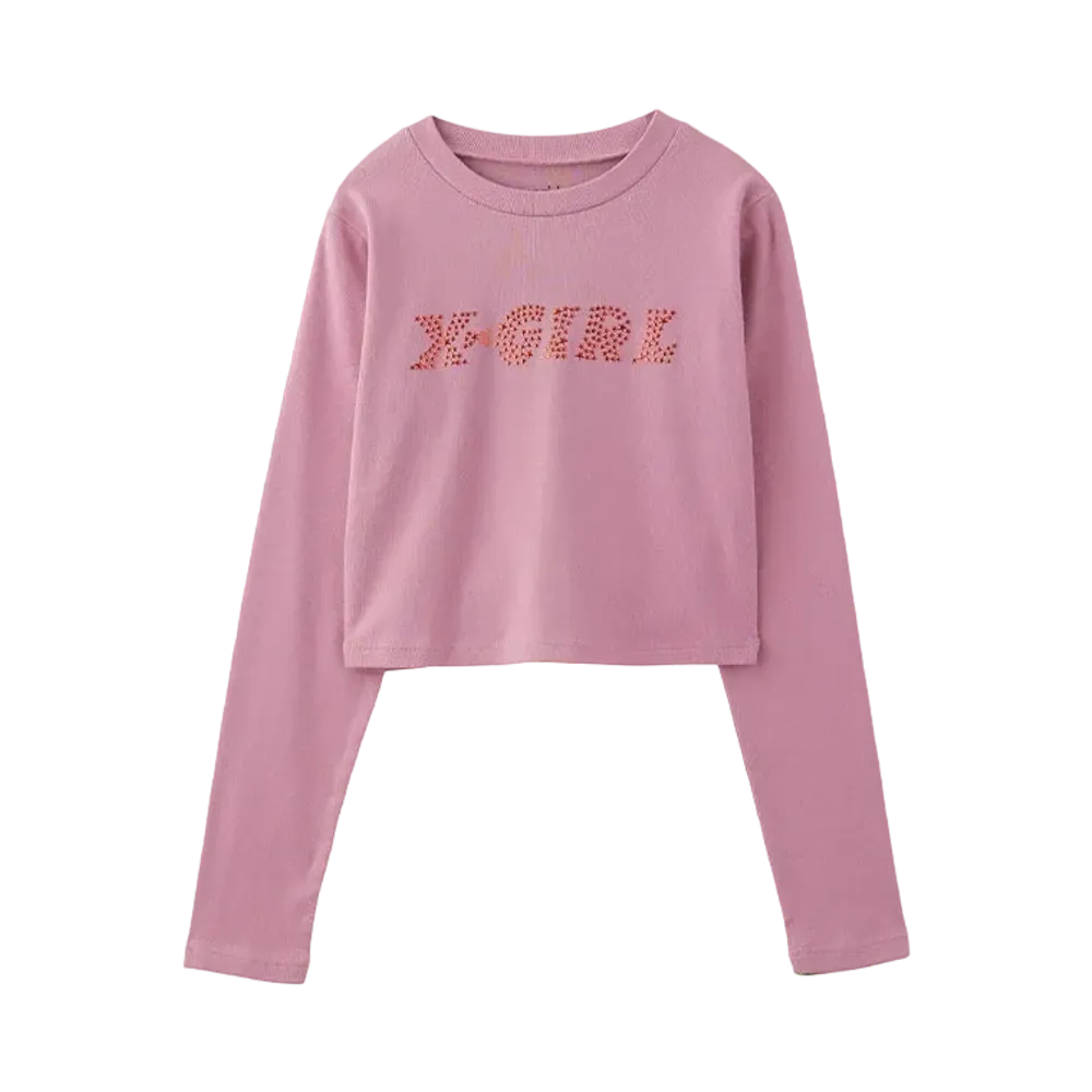 X-Girl Star Logo L/S Baby Tee "Pink"