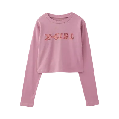 X-Girl Star Logo L/S Baby Tee "Pink"