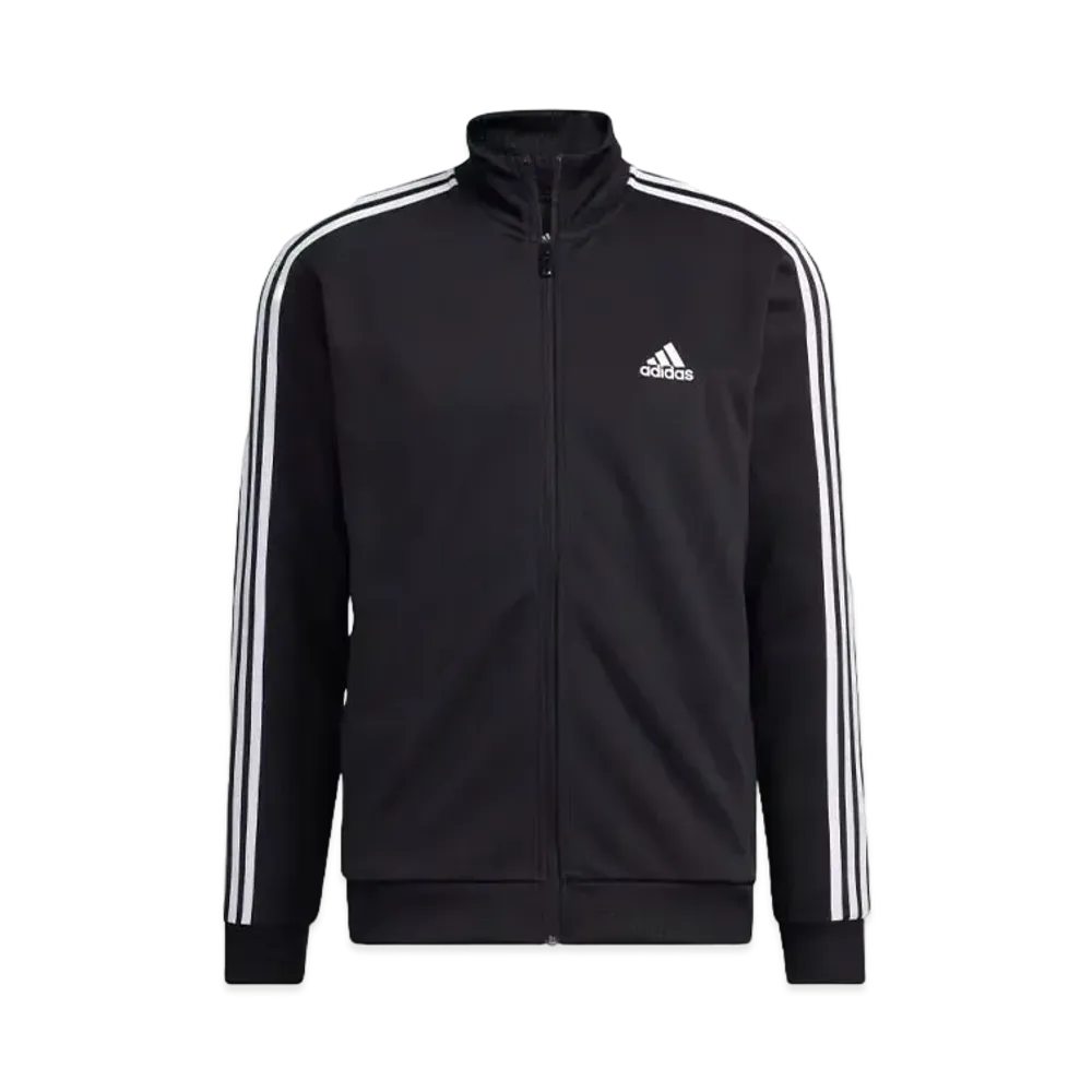adidas Three Stripes Double Knit Track Top "Black/White"