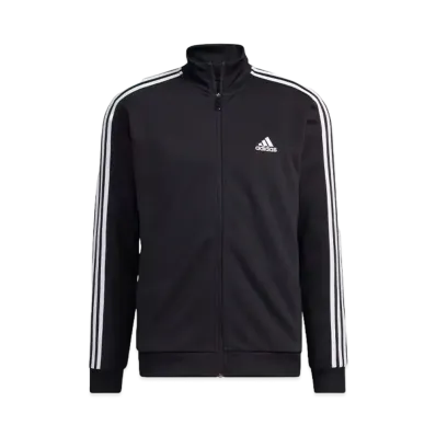 adidas Three Stripes Double Knit Track Top "Black/White"