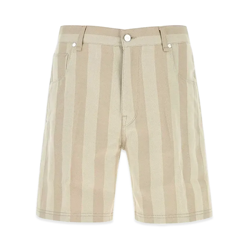 FENDI Embroidered Canvas Bermuda Shorts "Beige"