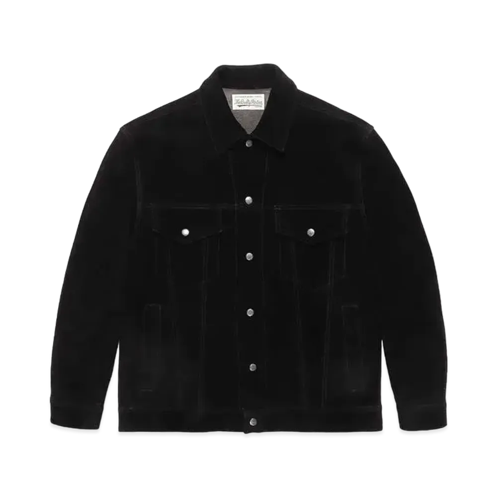 WACKO MARIA Suede Leather Trucker Jacket #1 "Black"