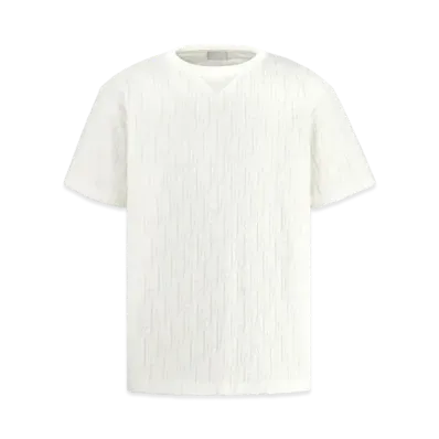 Dior Oblique Relaxed-Fit T-Shirt Terry Cotton Jacquard "Off White"