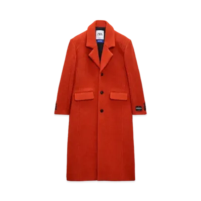 ADERERROR x ZARA Over Size Wool Blend Coat "Orange"