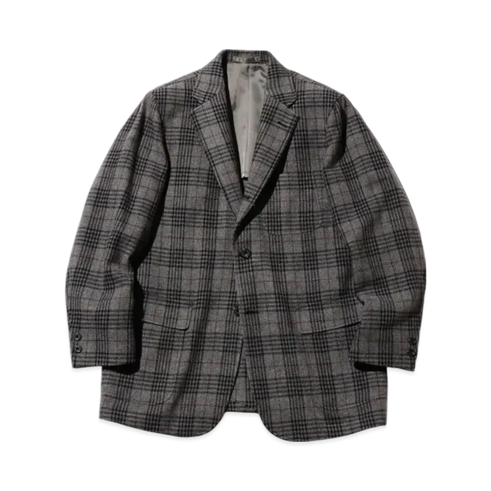 BEAMS 3B Box Fit Jacket Recycle Wool Plaid "Gray"