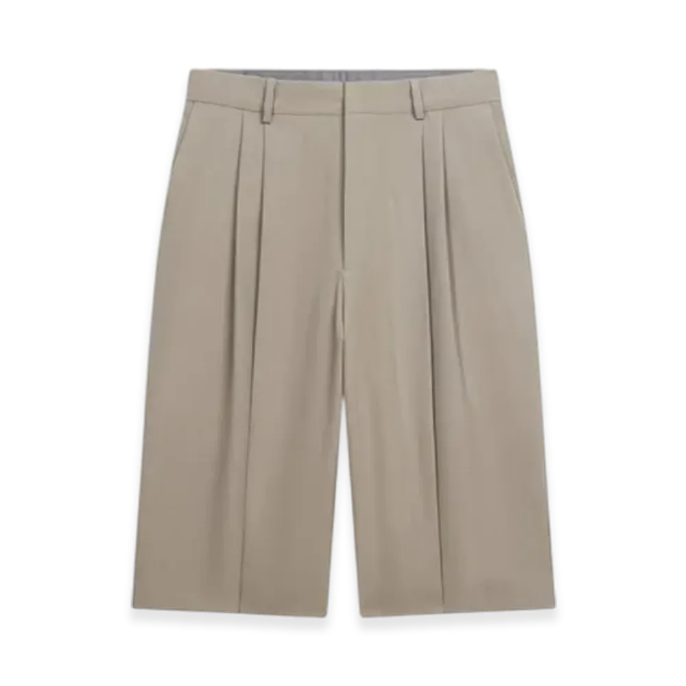 DRIES VAN NOTEN Tailored Wool Shorts "Cement"