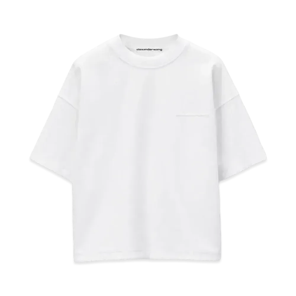 Alexander Wang Cotton Jersey Logo Oversized T-Shirt "White"