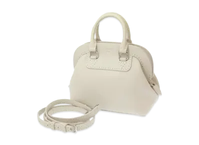 FENDI Adele 1328 Leather 2WAY Bag "White"