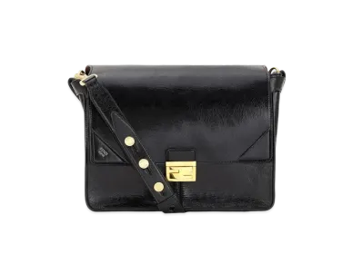 FENDI KAN U Leather Shoulder Bag "Black"