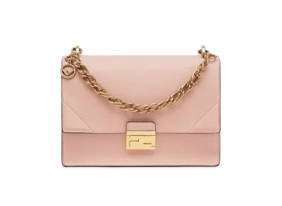 FENDI KAN U Leather Shoulder Bag "Pink"