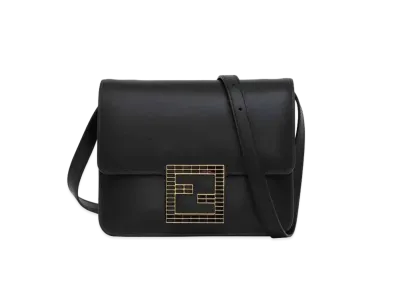 FENDI FAB Leather Shoulder Bag "Black"