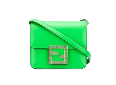 FENDI FAB Leather Shoulder Bag "Green"