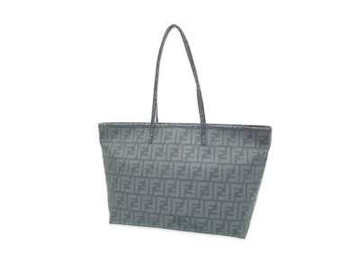 FENDI Zucca ROLL Bag PVC Tote Bag "Gray"
