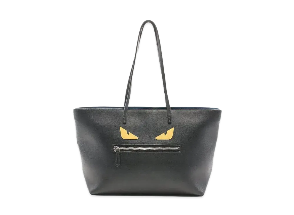 FENDI ROLL Bag Monster Leather Tote Bag "Black"