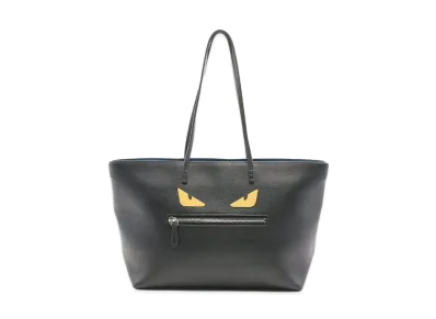 FENDI ROLL Bag Monster Leather Tote Bag "Black"
