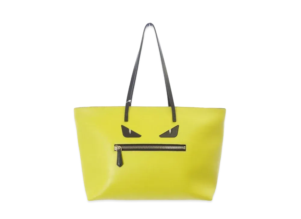 FENDI ROLL Bag Monster Leather Tote Bag "Yellow"