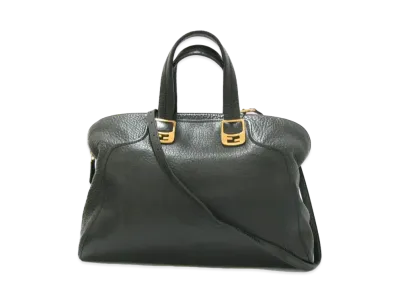 FENDI Chameleon Leather 2WAY Bag "Black"