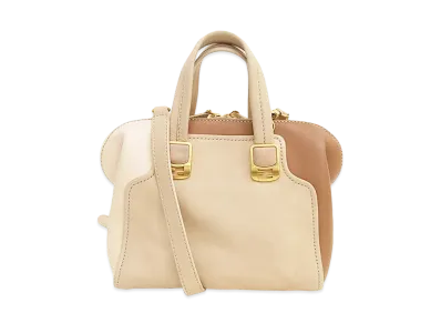 FENDI Chameleon Leather 2WAY Bag "Beige"