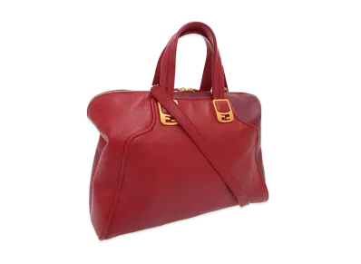 FENDI Chameleon Leather 2WAY Bag "Red"
