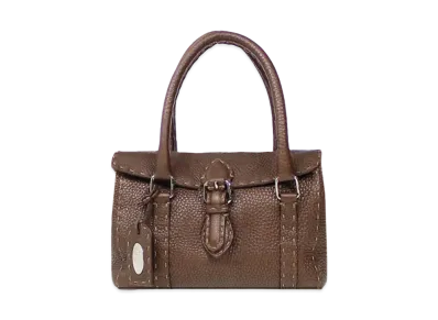 FENDI Linda Leather hand Bag "Brown"