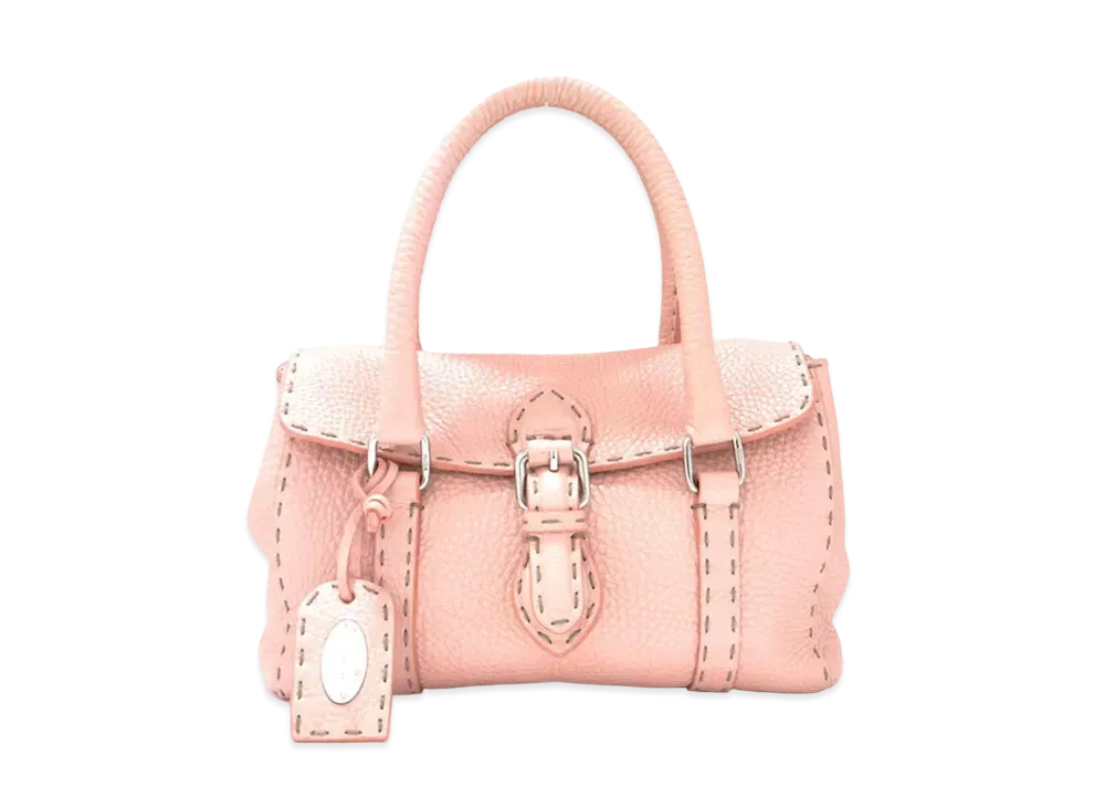 FENDI Linda Leather hand Bag "Pink"