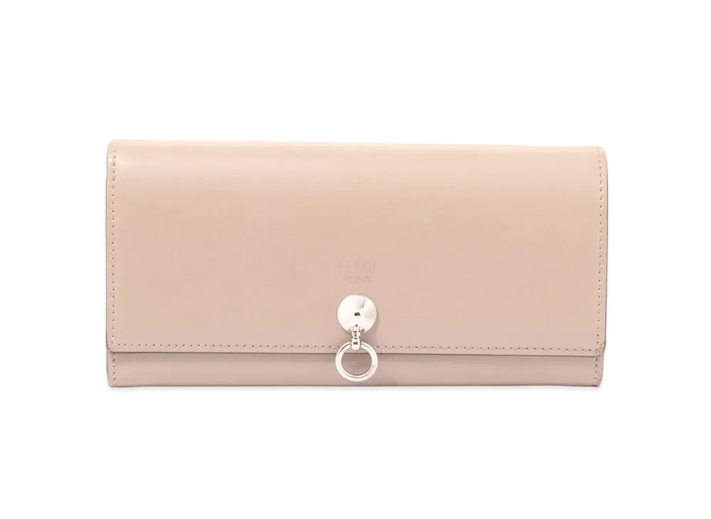 FENDI By The Way Leather Flap Long Wallet "Beige"