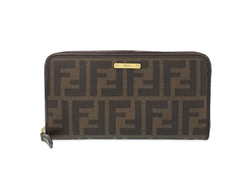 FENDI Zucca PVC Round Long wallet "Brown"