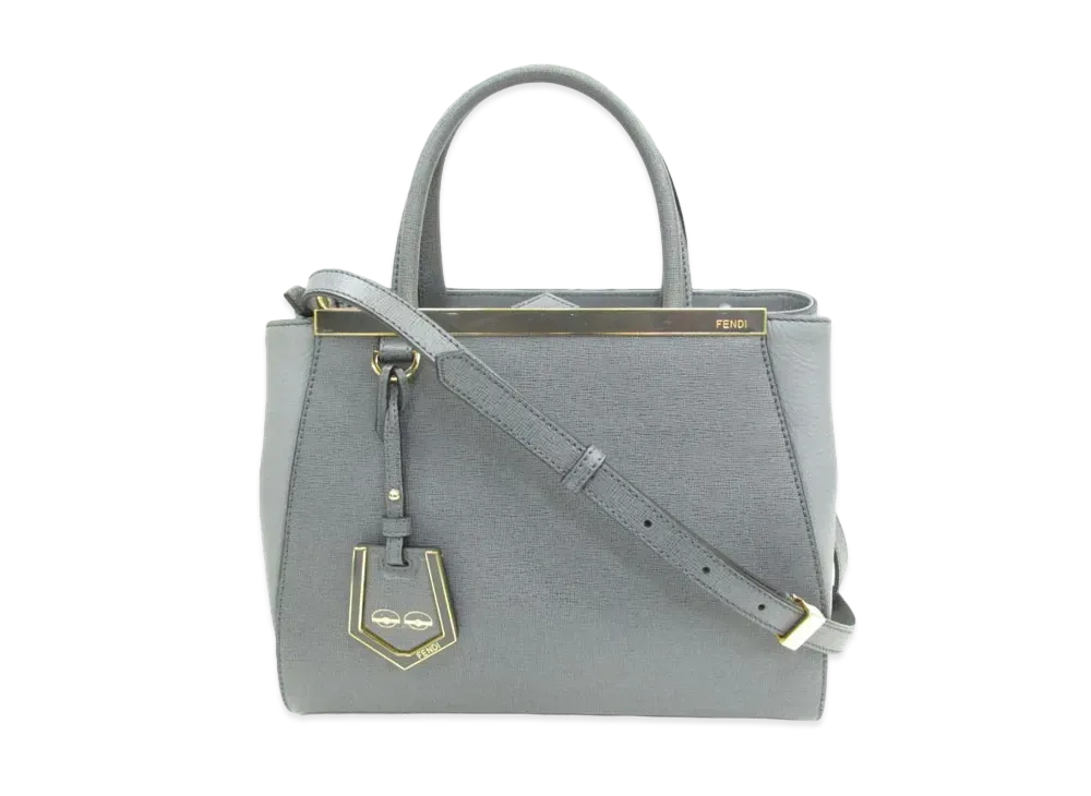 FENDI 2Jours Leather 2WAY Bag "Gray"