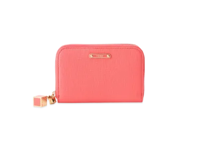 FENDI Crayons Leather Mini Zip Around wallet "Pink"