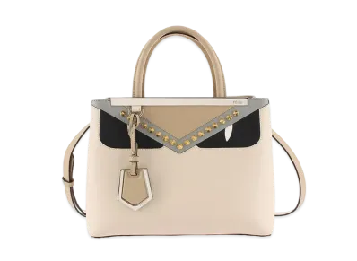 FENDI Petite 2Jours Leather Monster 2WAY Bag "Beige"