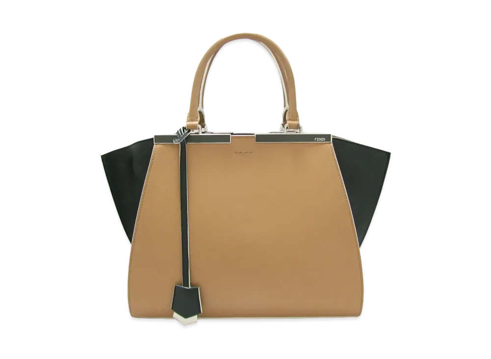 FENDI 3Jours Leather 2WAY Bag "Black / Moca"