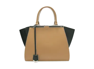 FENDI 3Jours Leather 2WAY Bag "Black / Moca"