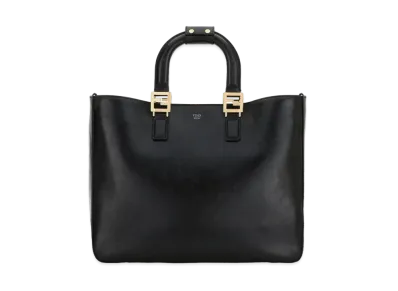 FENDI FF Tote Leather Tote Bag "Black"