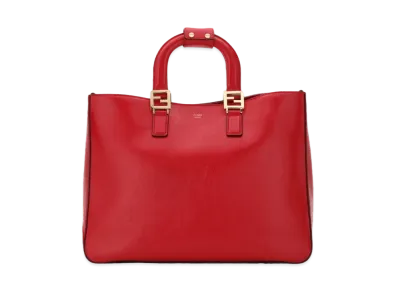 FENDI FF Tote Leather Tote Bag "Red"