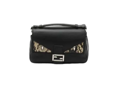 FENDI Micro Baguette Monster Leather Shoulder Bag "Black"