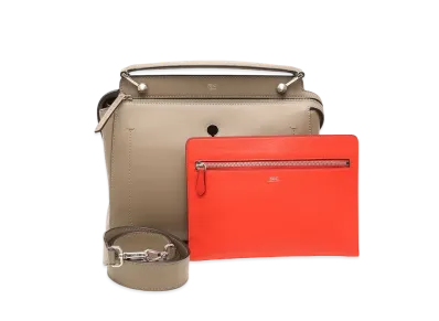 FENDI Dotcom Leather 2WAY Bag "Beige"